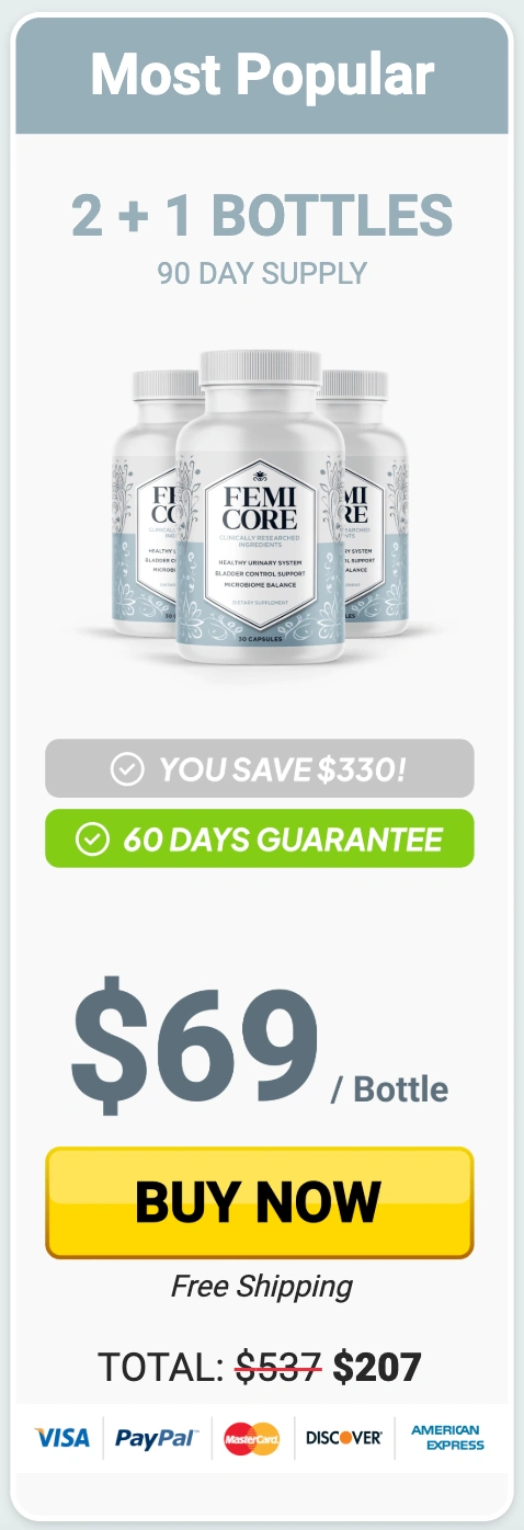 FemiCore three bottles order